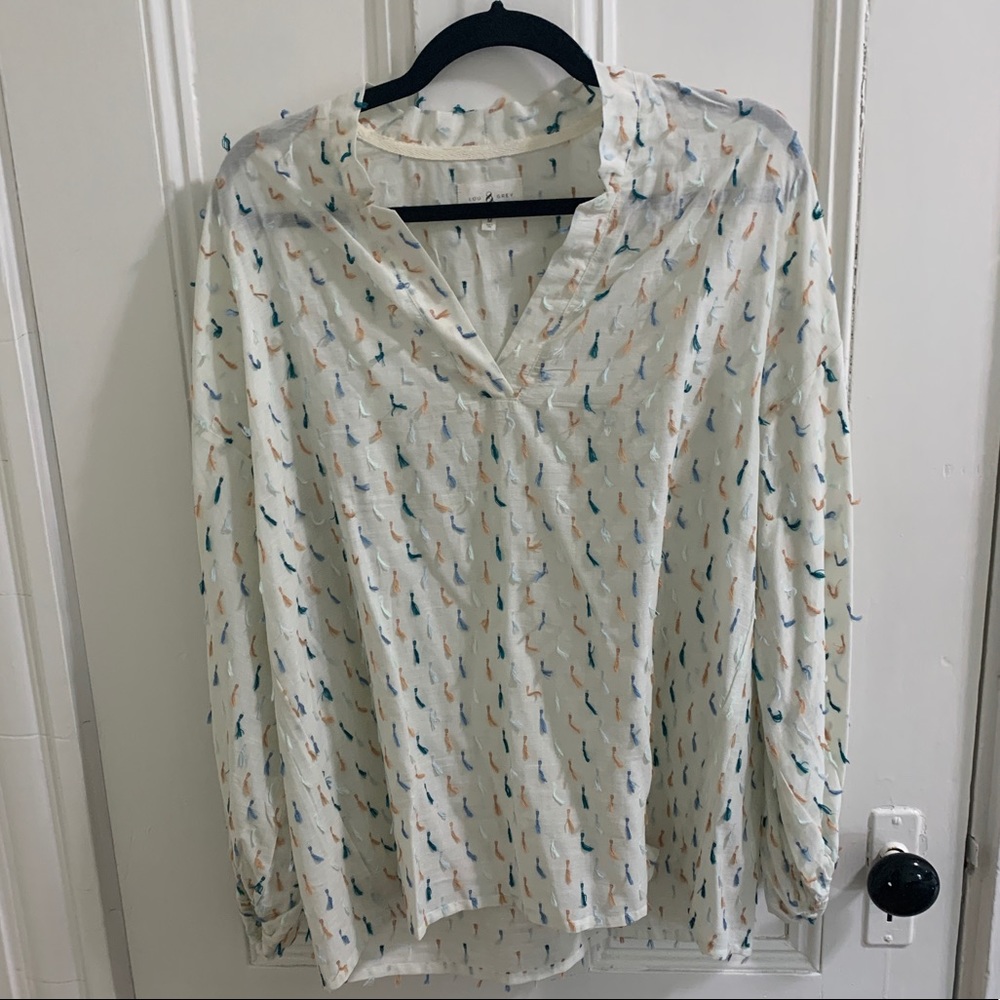 Lou & Grey by Loft Textured Tassel Top